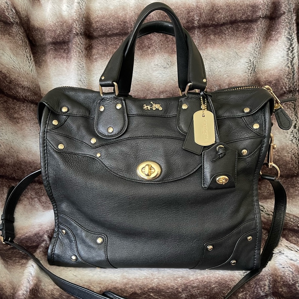 Coach Rhyder 33 Black Soft Grain Leather LARGE